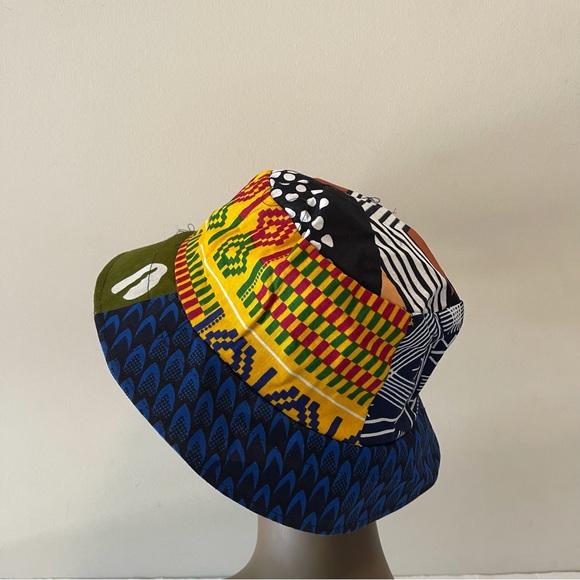African Print Ankara Multicolor Handmade Bohemian Patchwork Bucket Hat - Picture 3 of 8